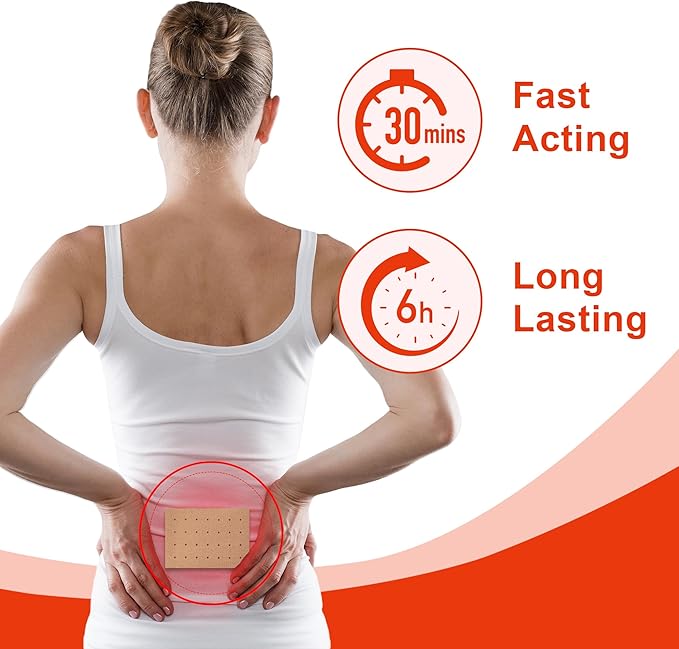 100 PCS Tiger Patches, Heat Patches, Chinese Red Tiger Hot Capsicum Patch, Relieving Back, Knee, Neck and Shoulder, Joint & Muscle