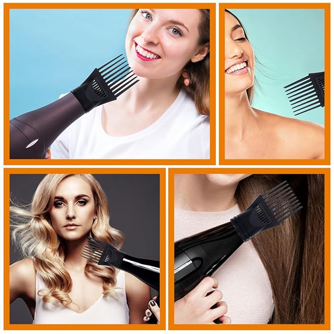 Unomor 5Pcs Hair Dryer Comb Attachment Professional Hair Styling Nozzles Concentrator Blow Dryer Accessories for Salon and Home Use