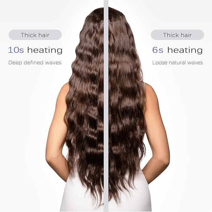 janelove 4 in 1 Hair Crimper, Hair Waver, Beach Waves Curling Iron Create 4 Types of Waves 0.75 & 1 & 1.1& 1.25 Inch, for Water/Mermaid/Beach/Deep defned Waves, 4 Temps with LED Display