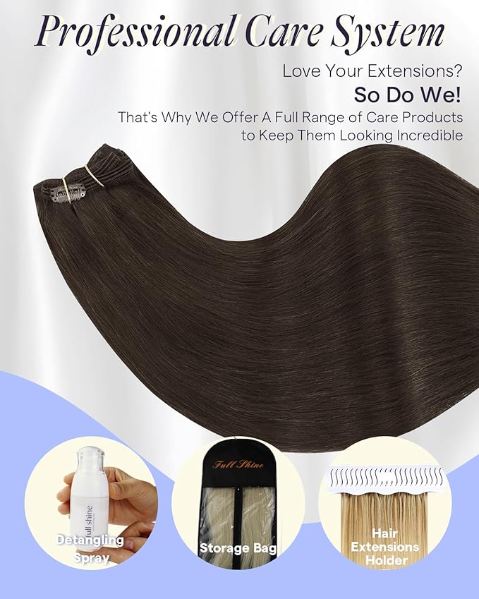 Full Shine Brown Hair Extensions Clip ins 180 G 28 Inch Dark Brown Clip in Hair Extensions Real Human Hair for Length for Prom 7 Pcs