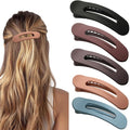 5 Pcs Flat Hair Clips, Medium Lay Flat Claw Clips for Women Girls,Strong Hold Non-slip Matte Hair Claws for Thick Thin Hair(Pink&Purple)
