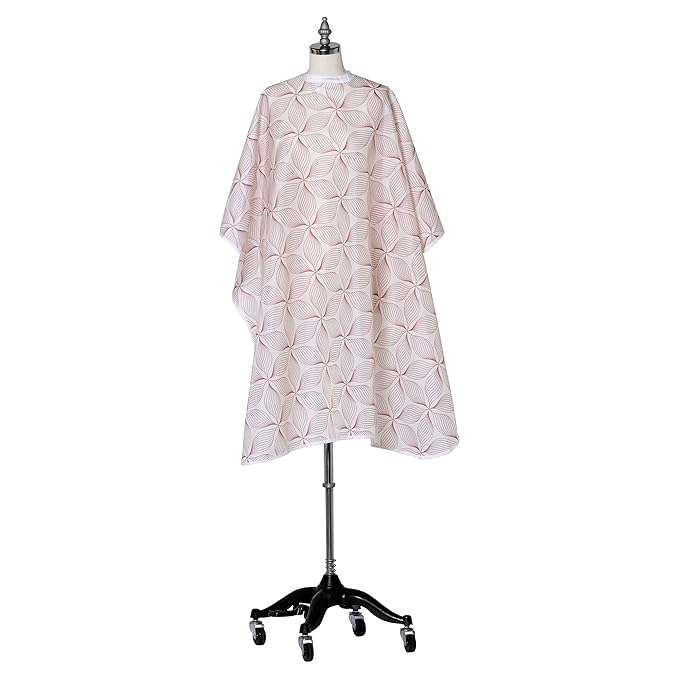 Fromm Professional Client Hair Styling and Hair Cutting Cape, Water and Stain Repellent Teflon Coating for Shampoo Bowl and Wet/Dry Cutting, 44" x 58", Petals