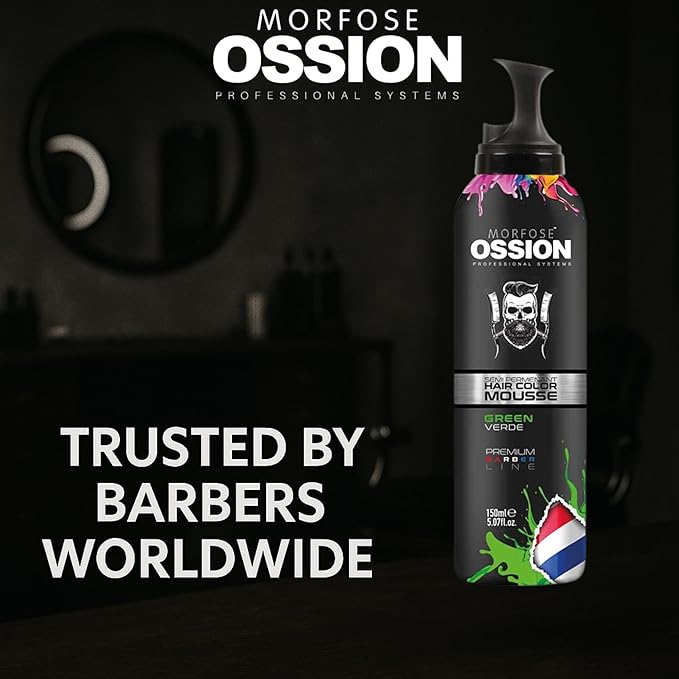 Morfose Ossion Semi Permanent Hair Color Mousse, 5.07 Fl Oz (Green, 5.07 Fl oz)