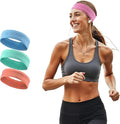 Athletic Sweat Bands Headbands for Women, Moisture Wicking Sweatbands Non-Slip Elastic Sports Hair Bands for Running, Workout, Yoga, Basketball, Tennis, Exercise
