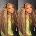 Bangjazz 32 Inch Ombre Lace Front Wig - Deep Wave, 13x4 HD Lace Frontal, 180% Density, P4/27 Colored Curly Wig - Glueless, Pre Plucked