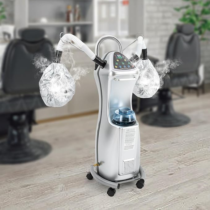 650W Ozone Hair Steamer Machine, Adjustable Height Hooded Heating Steamers w/Brake Wheels, Multifunctional Treatment-Heated Micro Mist Steamer for Home Salon Spa