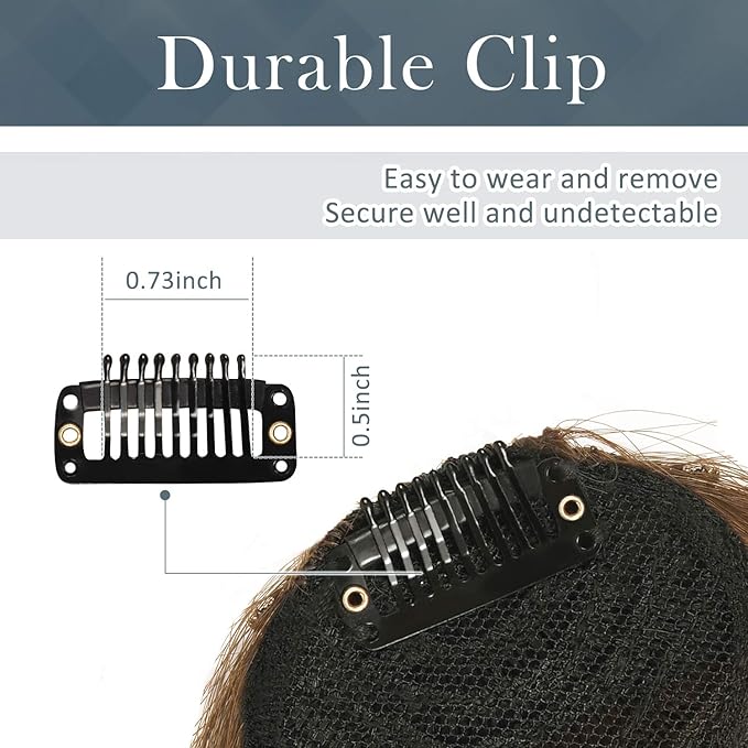 BARSDAR Real Human Hair Clip in Bangs - Natural Black Clip in Human Hair Bangs for Women - Natural Black Thick Bangs Extensions Fringe with Temples Real Hair Bangs Hairpieces