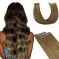 Lashey Seamless Clip in Hair Extensions Human Hair, 4pcs 48g Medium Brown 20 Inch, Straight Hair Extensions Real Human Hair with PU Soft Invisi Edge