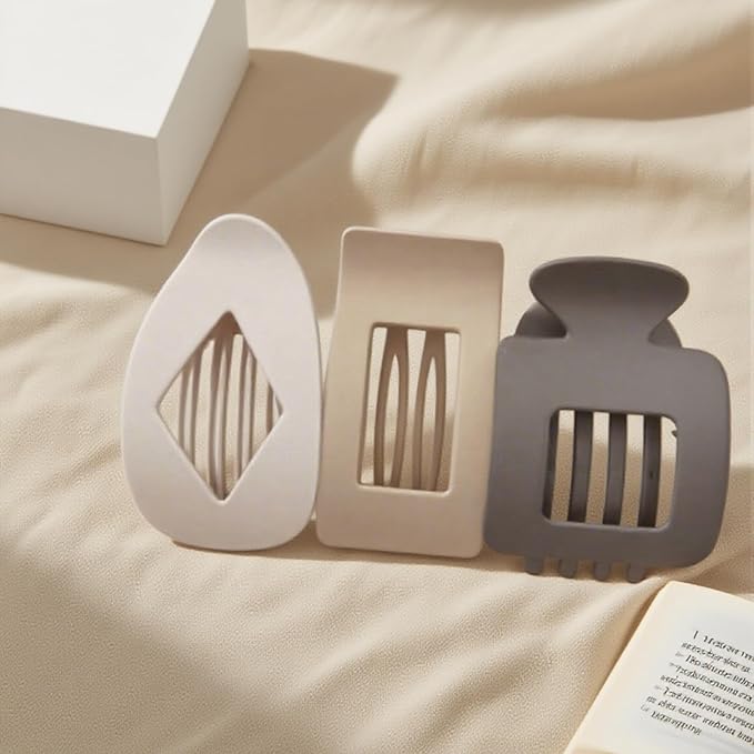 Large Flat Hair Clips for Woman,3PCS French Flat Hair Claw Clips,Duckbill Hair Clips for Thick and Thin Hair,Matte No-Slip Hair Clip Strong Hold Barrettes