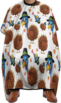 Adjustable Barber Styling Cape, Cartoon Thanksgiving Turkey White Haircut Apron Hairdressing Gown Cover for Hairdressers