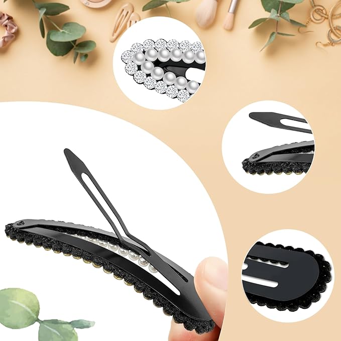2PCS Rhinestone Hair Clips,Snap Hair Accessories,Decorative Hair Clips,Rhinestone Barrettes For Women Girls(SET11)