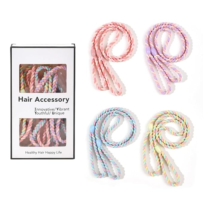 Sport Hair Ties for Women Elastic Braided Hair Ties for Gym Pony Tails