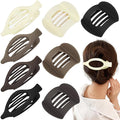 Obeoby 8 PCS Flat Claw Clips for Women, 2 Types French Flat Hair Clips Hair Accessories Barrettes Large Medium (Neutral Color)