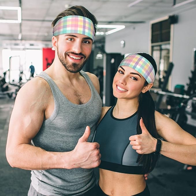 Easter Bunny & Eggs Style Sports Headband for Men Women Moisture Wicking Sweatband for Basketball, Running, Gym