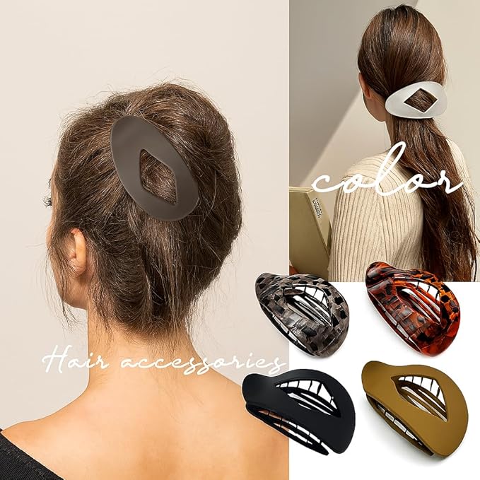 6 Pcs Flat Hair Clips for Women – Nonslip Duckbill Hair Clips, Strong Hold Styling Clips, Sectioning Duckbill Barrettes for Salon & Everyday Use (B)