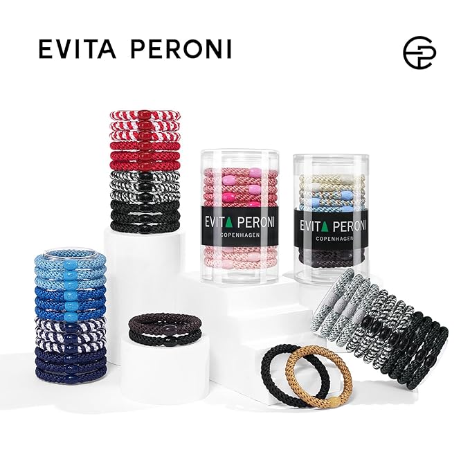 EVITA PERONI 12 Pcs Hair Ties, High Elastic Ponytail Holders, Hair Ties No Damage for Thick Curly Hair Women Men (Berry Coulis)