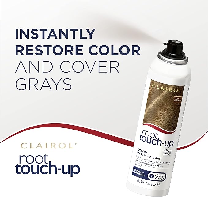 Clairol Root Touch-Up by Nice'n Easy Temporary Hair Coloring Spray, Light Brown Hair Color, Pack of 2