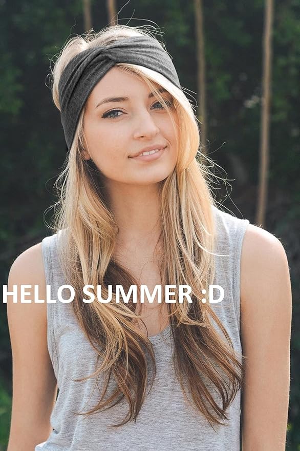 Tobeffect Headbands for Women Non Slip for Short Hair. Yoga Workout Running Sport Elastic Hair Bands for Women's Hair Twist Turban Hair Wrap for Girls