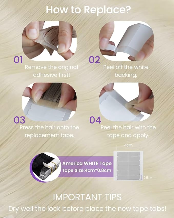 LaaVoo Blonde Hair Extensions Tape in 14 Inch Human Hair Tape in Extensions Bleach Blonde Remy Tape in Hair Extensions Human Hair Blonde Skin Weft 20 Pieces 50 Gram