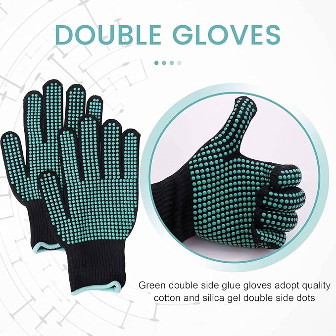 Heat‑Resistant Gloves–Silicone‑Grip Protection for Hair Styling, Curling & Flat Iron, Heat Press, Sublimation–Universal Fit