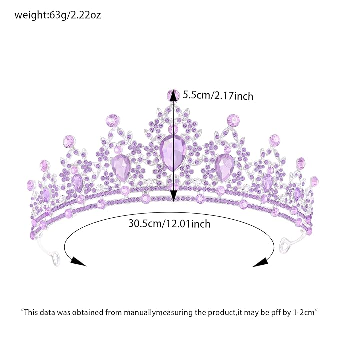Princess Tiara and Crown for Women Wedding Tiaras for Bridal girls Tiaras and Crystal Crowns Rhinestone Headband Metal Hair Accessories for Costume Birthday Party Prom Gifts