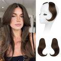 REECHO Face-Framing Classic Curtain Bangs Fringe Hairpieces for Women - 2 PCS, Medium Brown