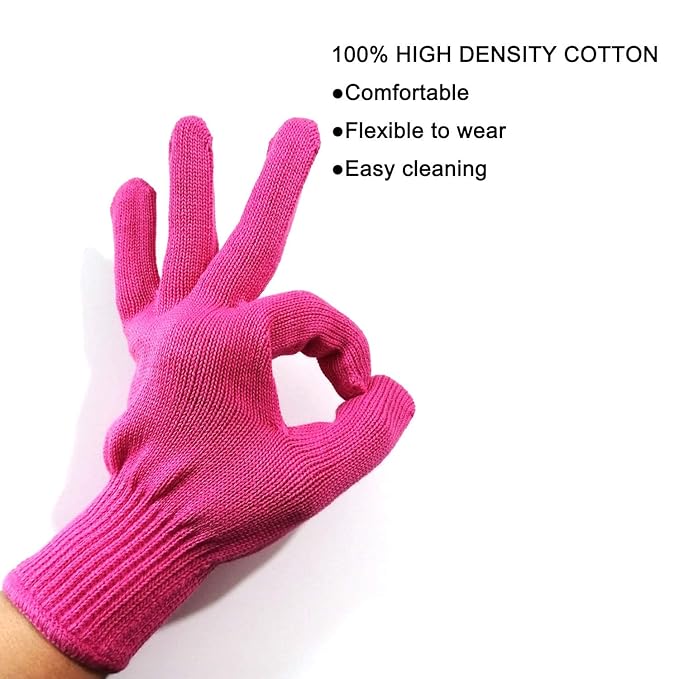 Lessmon Professional Heat Resistant Glove for Hair Styling Heat Blocking for Curling, Flat Iron and Curling Wand Suitable for Left and Right Hands, 1 Piece, Pink