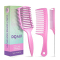 Curly Hair Brush & Curl Defining Brush – Easily Detangles Knots with Less Pulling – Styles Wet or Dry Hair, Tames Frizz for All Curl Types (Pink 3Pcs)