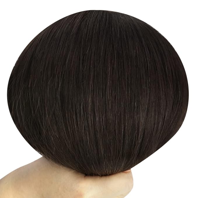 YoungSee 130G Dark Brown Wire Hair Extensions for Women Brown Invisible Wire Human Hair Extensions Darkest Human Hair Fish Line Long Straight Hair 22Inch