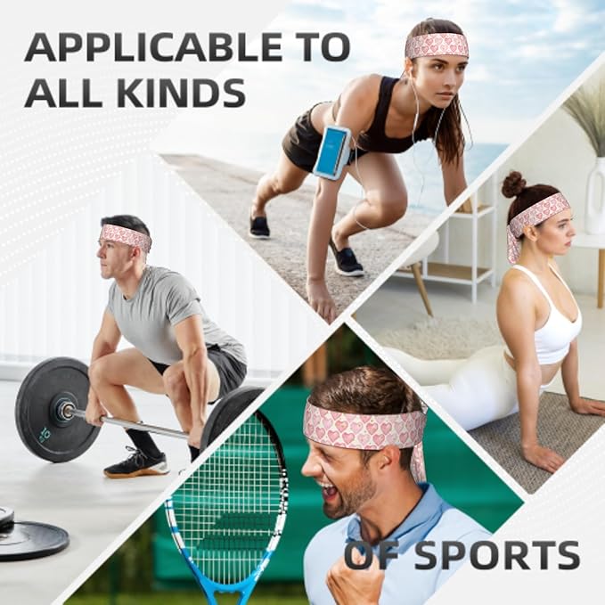 Sports Tie Headband Bandana Running Athletic Sweat Band Elastic Adjustable Sport Head Tie for Men Women Head Ties Ninja Tie Headbands Tennis Sweatbands Soccer Basketball Teams Running Head Band