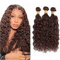 Brown Curly Bundles Human Hair Color 4 Bundles 26 28 30 Inch Niegmeag Peruvian Virgin Soft and Skily Remy Hair Extensions Chocolate Brown Color