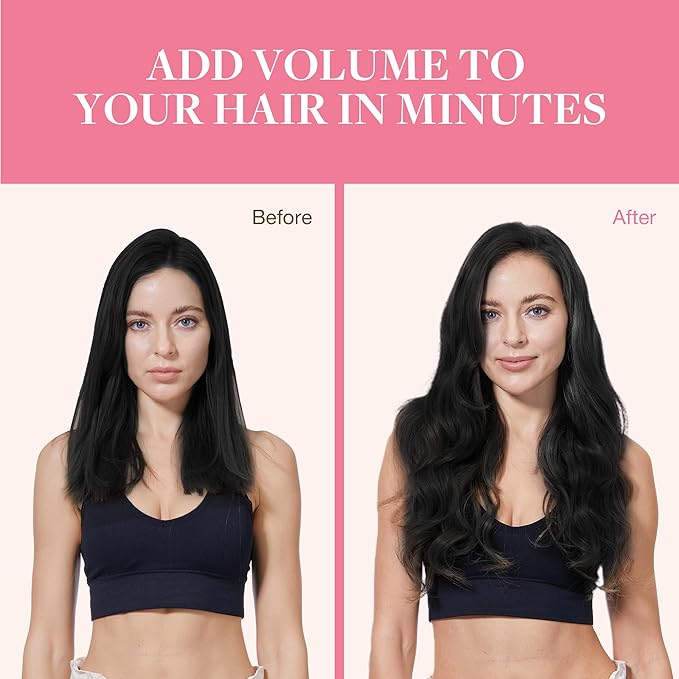 GOO GOO Clip in Hair Extensions Real Human Hair, Remy Human Hair Extensions Clip ins for Women, Natural Human Hair, 22inch 220g 9Pcs, #1 Jet Black