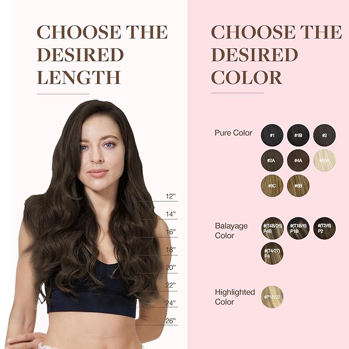 GOO GOO Clip in Hair Extensions Real Human Hair, Remy Human Hair Extensions Clip ins for Women, Natural Human Hair, 14inch 150g 9Pcs, 2A Light Brown