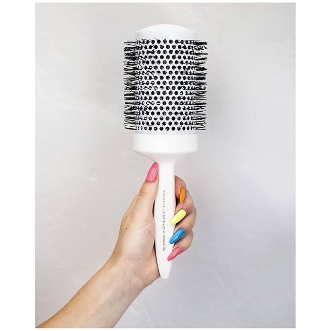 Cricket Ultra Smooth Coconut Thermal Hair Brush – 2.5” Ceramic Barrel, Coconut Oil and Keratin-Infused, Anti-Static Heat-Resistant Bristles, Textured Handle for Styling All Hair Types