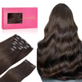 WENNALIFE Clip in Hair Extensions Real Human Hair, 20 Inch 150g 9pcs Human Hair Extensions Clip In Human Hair, Light Dark Brown Hair Extensions Clip In Real Hair Coloured Remy Human Hair Extensions