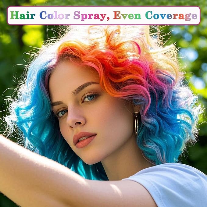 Blue Temporary Hair Color Spray for Kids Women, One-Day Temporary Hair Dye Spray Washable Hair Color Wax Non-Sticky For Cosplay Party DIY, Christmas, Halloween, Crazy Hair Day (Blue)