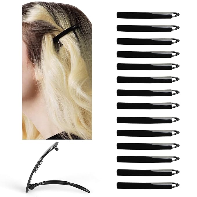14pcs Hair Barrettes Set for Women and Girls, Hair Clips for Thick Thin Fine Hair, Non-metal Hair Accessories, Non-Slip Grip Handmade Snap Hairpin, BPA Free, Made in KOREA