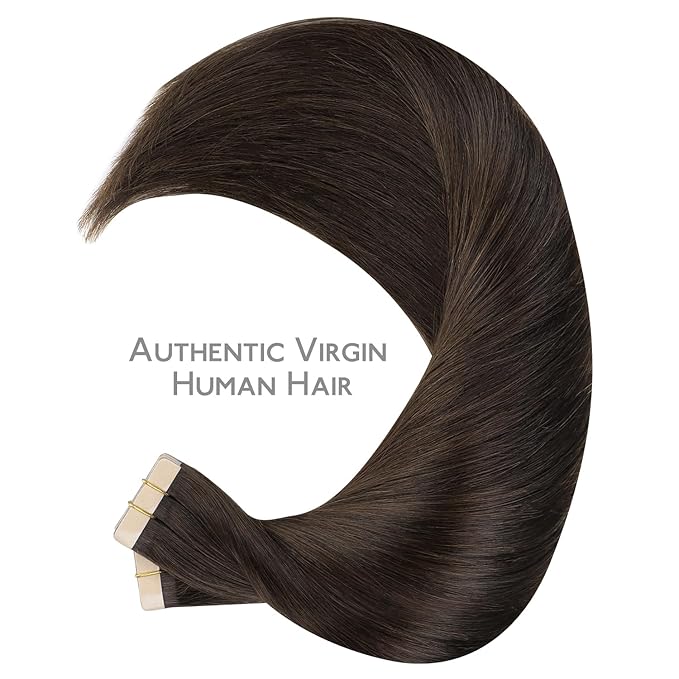 WENNALIFE Tape in Hair Extensions Human Hair, 40pcs 100g 14 inch Light Dark Brown Hair Extensions Real Human Hair Straight Tape in Extensions Invisible