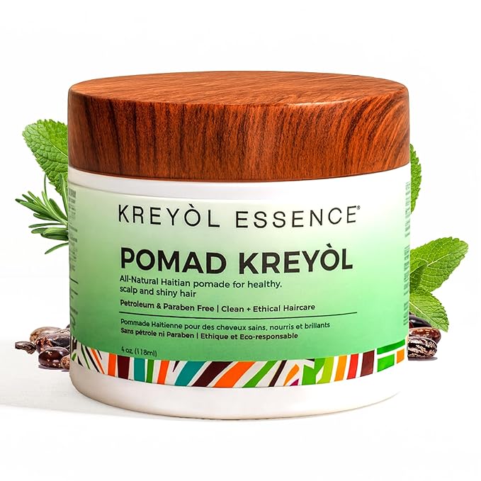 Kreyol Essence - Scalp Care POMAD, Detox + Treat, Rosemary Peppermint 4 Oz, Natural, Paraben Free, Healthy Scalp, Hair Care