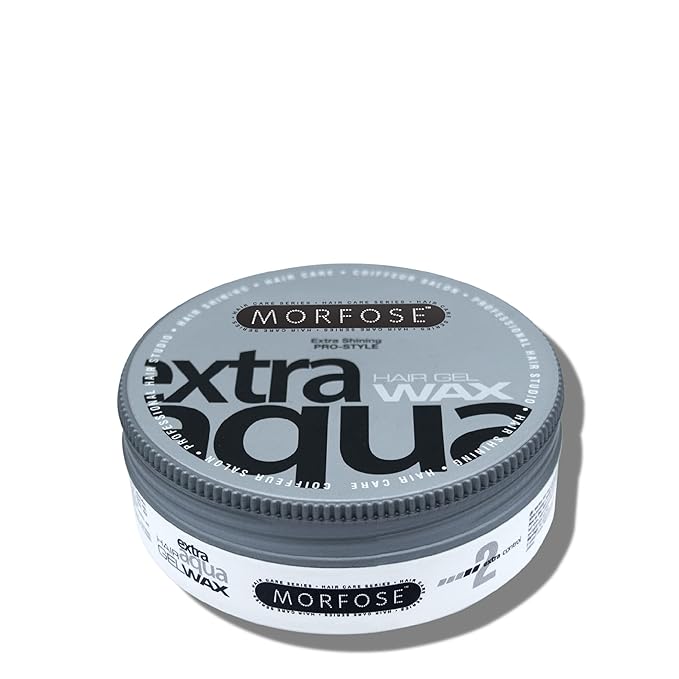 Morfose Extra Aqua Hair Gel Wax with Shiny and Flexible Level 2 Hold, Manage Flyaways, Braids, and Curls, Professional Hair Styling for Women and Men, Chewing Gum Scent, 5.92 fl. oz