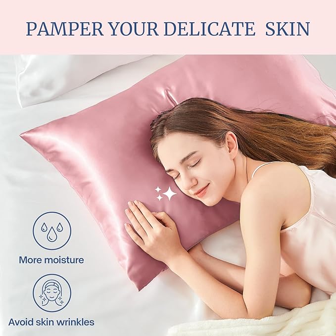 BEDELITE Satin Pillowcase for Hair and Skin, Super Soft and Cooling Similar to Silk Pillow Cases 2 Pack with Envelope Closure, Gift for Women Men(20"x30" Queen Size, Nostalgia)
