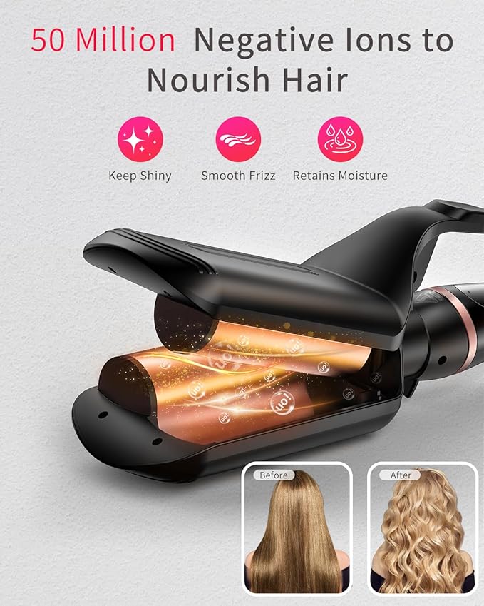 5 in 1 Curling Iron, Curling Wand Set Versatile Hair Crimper Waver 4 Interchangeable Ceramic Barrels(0.35"-1.25'') Fast Heating Dual Voltage Christmas Birthday Gifts for Women All Hair Types Travel