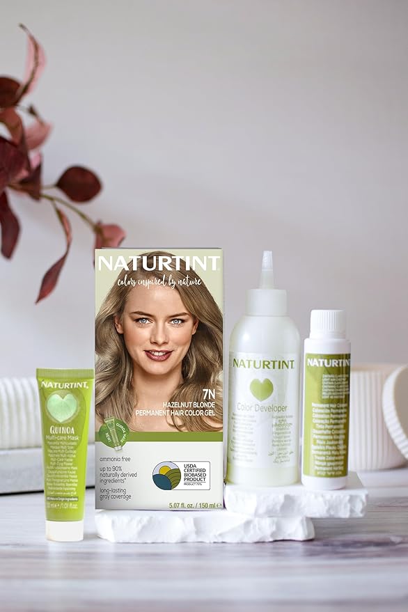Naturtint 7N Hazelnut Blonde Permanent Hair Color (Pack of 1), Ammonia Free, Vegan, Cruelty Free, up to 100% Gray Coverage, Long Lasting Results (Packaging may vary)