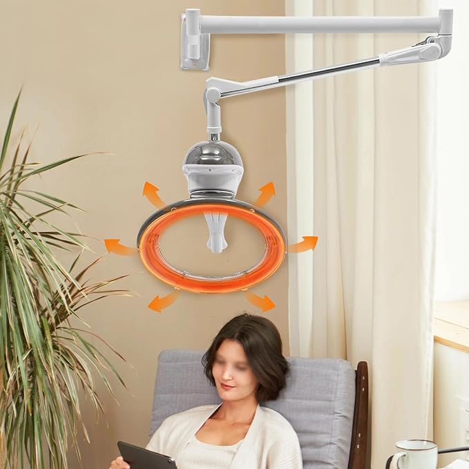 950W Wall Mount Hair Treatment Machine,Orbiting Rotating Hair Processor for Salon Home Use,Time Adjustable,Professional Hair Care for Spa Family (Grey)