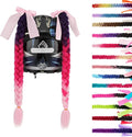 SEGO 1PCS/2PCS Helmet Pigtail Braids with Detachable Suction Cup Bowknot Ponytail Hair Many Colors (Helmet not Included)