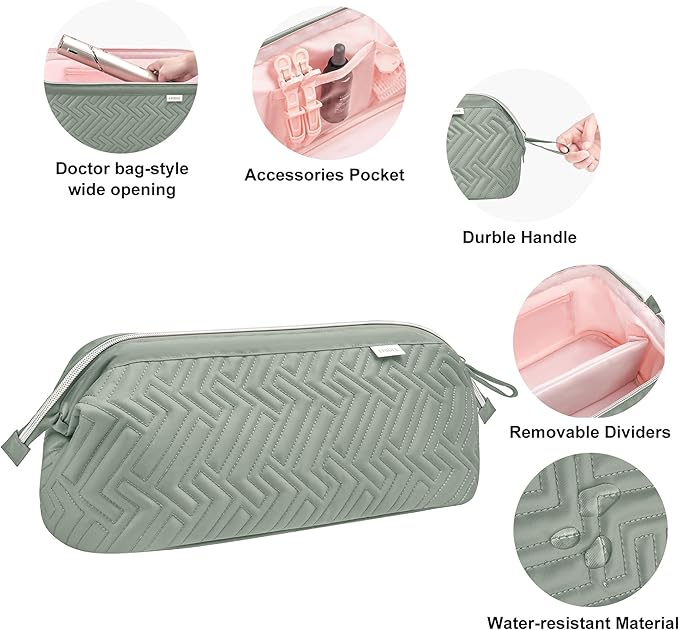 Leudes Hair Tools Travel Bag for Shark Flexstyle Carrying Case Portable Shark Hair Air Wrap Dryer Case Waterproof Dustproof Flat Curling Iron Travel Organizer (Sage Green)
