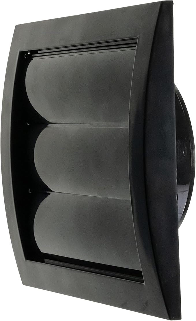 Repa Market 4 Inch Black Dryer Vent Hood/Duct Cover for Walls or Ducting/ABS Plastic Grille with Flaps & Insect Screen/Exhaust and Dryer Vent Covers for Indoor & Outdoor Use