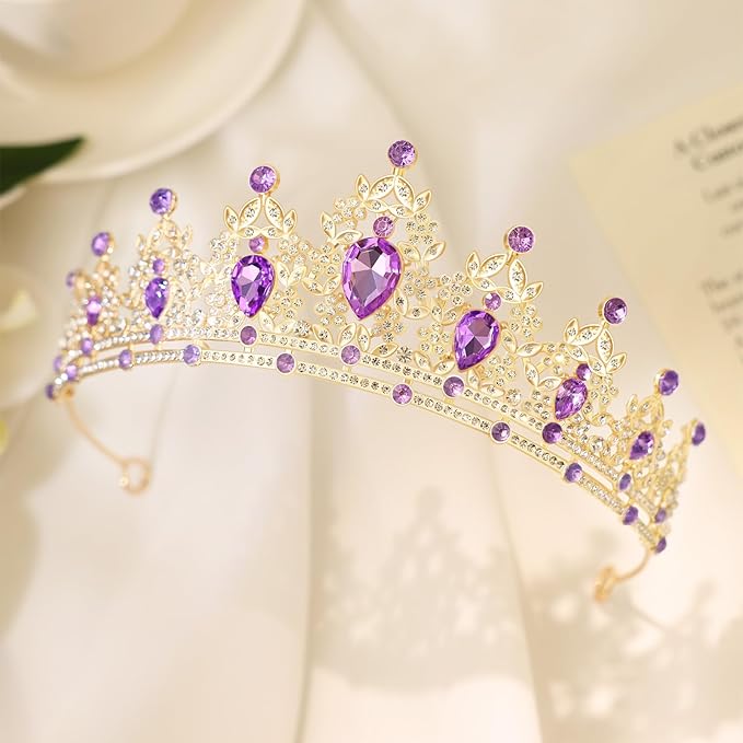 Princess Tiara and Crown for Women Wedding Tiaras for Bridal Tiaras and Crystal Crowns Rhinestone Headband Metal Hair Accessories for Costume Birthday Party Prom Gifts