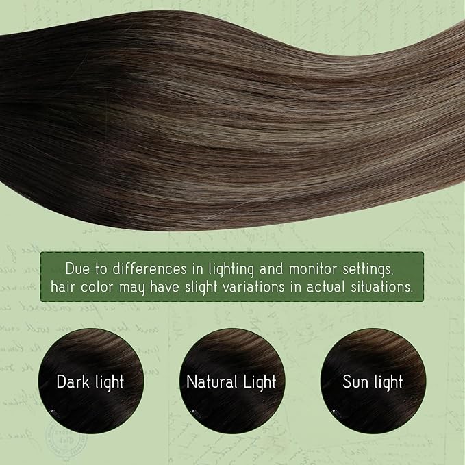 RUNATURE Balayage Clip in Hair Extensions, 18 Inch Hair Extensions Clip Ins, Double Weft Human Hair Clip in Extensions, Remy Natural Hair, 120g 7pcs #1B/6/27 Black Rooted to Brown Highlight Blonde