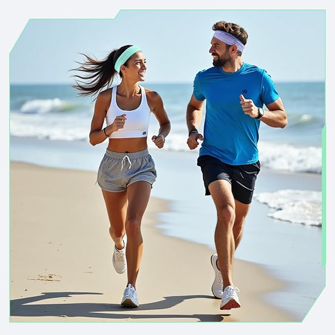 Athletic Headbands for Women, Moisture Wicking Sweatbands, Non-Slip Elastic Sports Hair Bands for Running, Workout, Yoga, Basketball, Tennis, Exercise